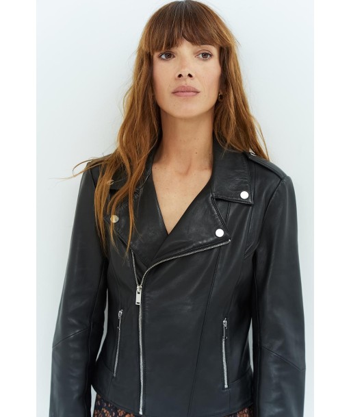 DEAN - Blouson biker noir en cuir meilleur choix