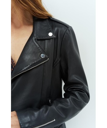 DEAN - Blouson biker noir en cuir meilleur choix