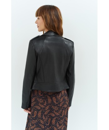 DEAN - Blouson biker noir en cuir meilleur choix