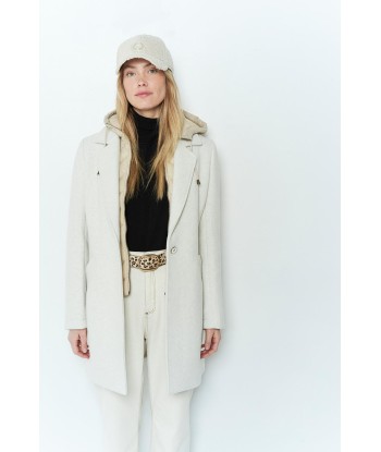 DIAMOND - Manteau beige avec parementure amovible pas cher chine