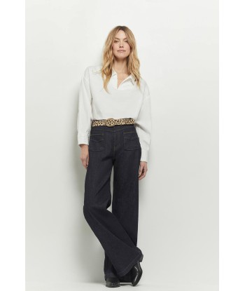 LE HAILEY - Jean flare brut brillant des détails fins