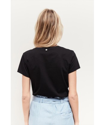 T-shirt noir manches courtes ou a consommer sur place