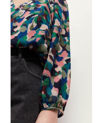 CORTES - Blouse indigo à imprimé camouflage Economisez 