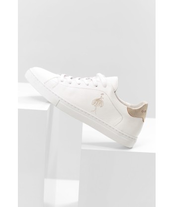 O.OASIS - Sneakers blanches  en cuir broderie danseuse commande en ligne