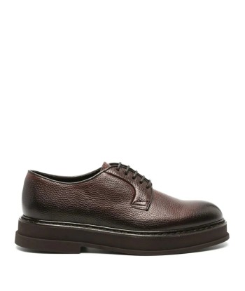 Round Toe Leather Derby Shoes pas cher