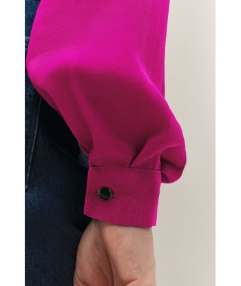 CYRILLE - Blouse fuchsia fluide à col lavallière pour bénéficier 