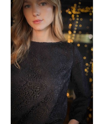 COLLIE - Blouse noire en dentelle 50-70% off 