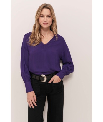 CERES - Blouse purple jacquard fantaisie Découvrez la collection