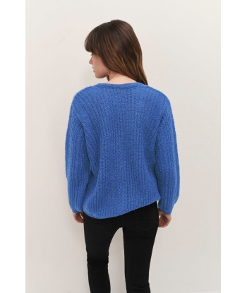 TIM  - Cardigan céleste blue tricot à encolure V profonde store