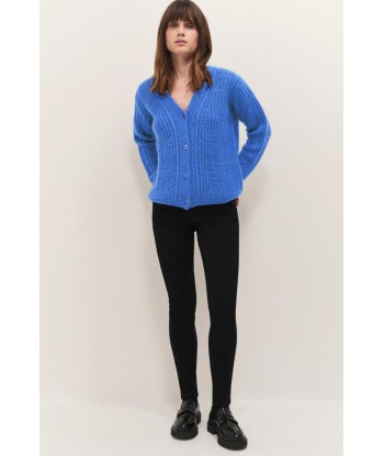 TIM  - Cardigan céleste blue tricot à encolure V profonde store