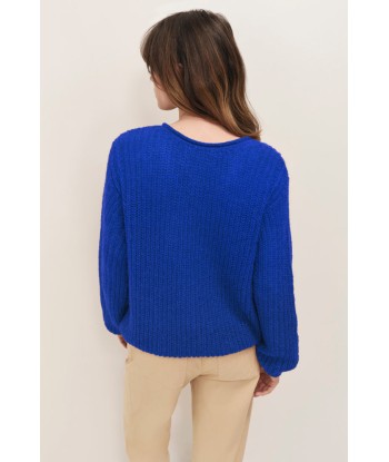 TING - Pull saphir blue tricot fantaisie détails lurex paiement sécurisé