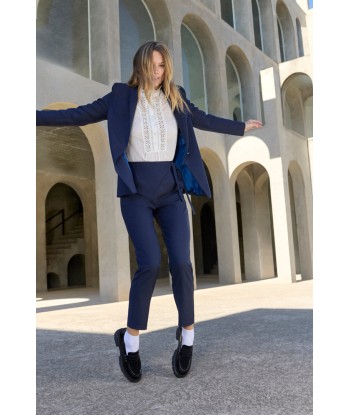 PASSY - Pantalon de costume marine néo-carotte 7/8e à rayures tennis du meilleur 