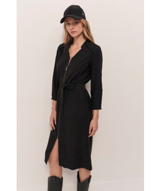 RICHY - Robe midi noire zippée Véritable concentré