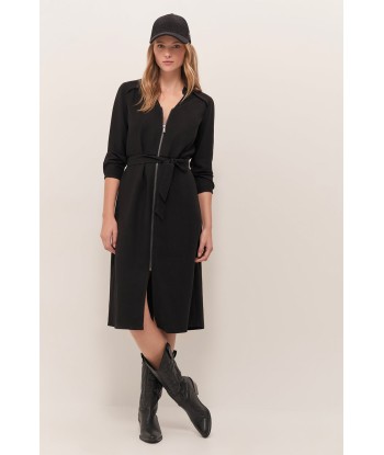 RICHY - Robe midi noire zippée Véritable concentré