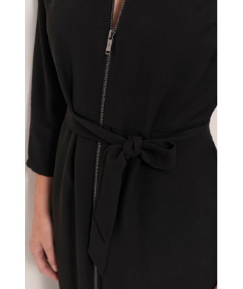 RICHY - Robe midi noire zippée Véritable concentré