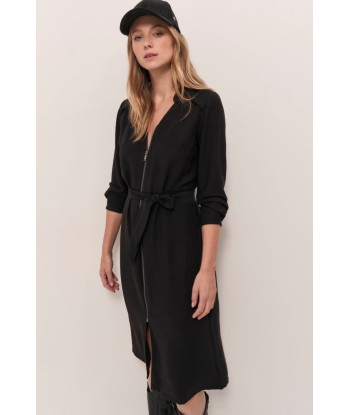 RICHY - Robe midi noire zippée Véritable concentré