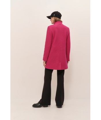 DOFFEN - Manteau droit fuchsia en laine bouillie suggérées chez