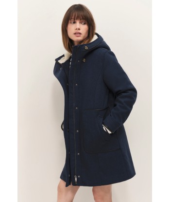 DENVER - Manteau esprit duffle coat marine avec col fourré En savoir plus