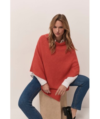 ALAMO - Poncho tangerine en tricot livraison et retour toujours gratuits