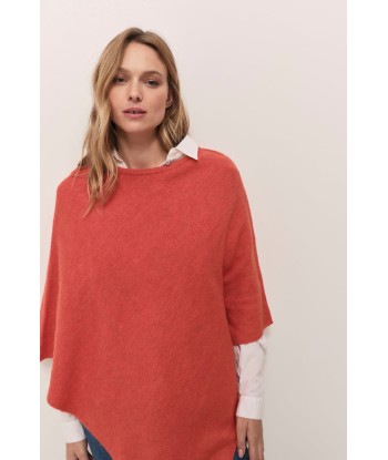 ALAMO - Poncho tangerine en tricot livraison et retour toujours gratuits