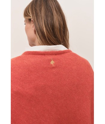 ALAMO - Poncho tangerine en tricot livraison et retour toujours gratuits