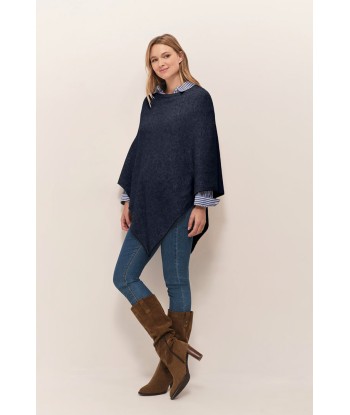 ALAMO - Poncho marine en tricot la chaussure