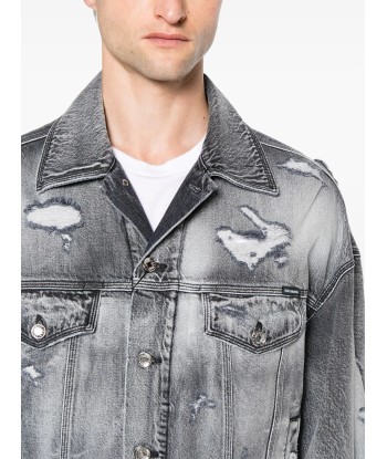 Ripped Detail Denim Jacket vente chaude votre 