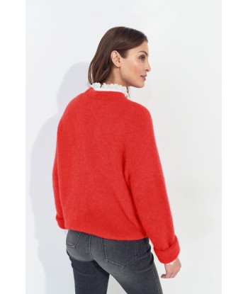 THELMA - Pull fiery red tricot moelleux chez Cornerstreet bien 