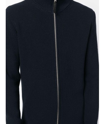 Ribbed Zip Up Cardigan Dans la société mordern