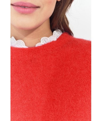 THELMA - Pull fiery red tricot moelleux chez Cornerstreet bien 