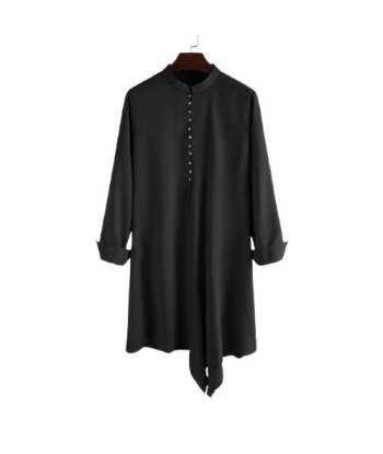 Kurta Indien Noir a boutons Véritable concentré