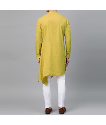 Kurta Indien Jaune a boutons livraison gratuite