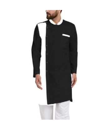 Kurta Indien Bicolore Noir et Blanc outlet