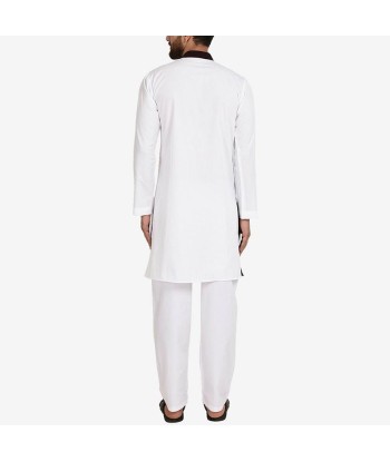 Kurta Indien Bicolore Blanc et Noir Venez acheter