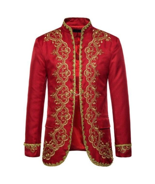 Sherwani Indien Rouge et Doré ou a consommer sur place