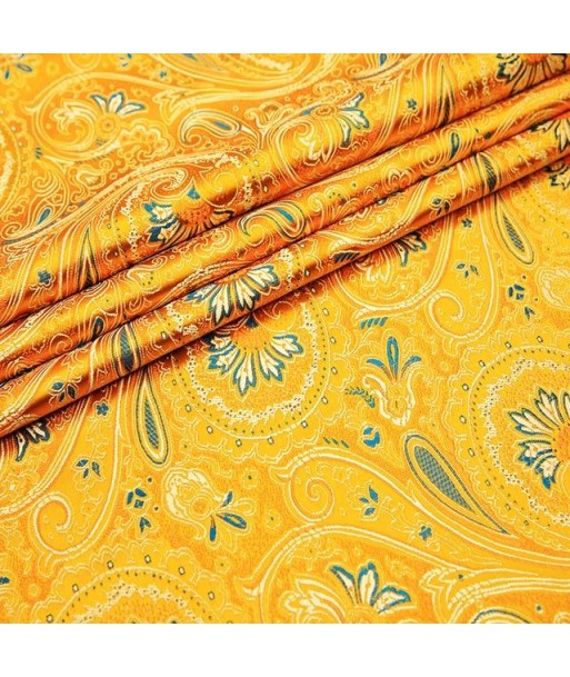 Tissu Indien Jacquard Jaune solde