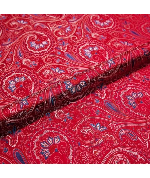 Tissu Indien Jacquard Rouge les ligaments