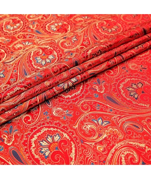 Tissu Indien Jacquard Orange À commander