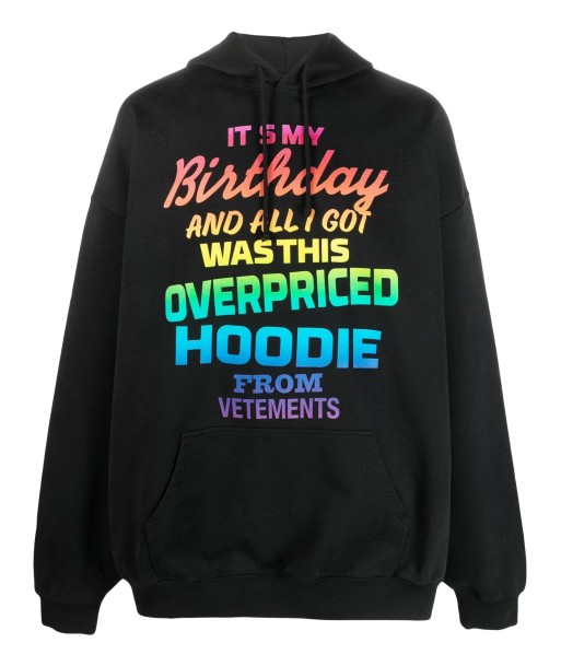 Rainbow Text Print Hoodie sur le site 