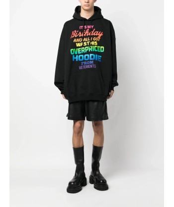 Rainbow Text Print Hoodie sur le site 