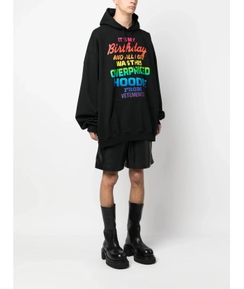 Rainbow Text Print Hoodie sur le site 