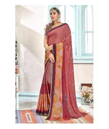 Sari Traditionnel Rouge Livraison rapide