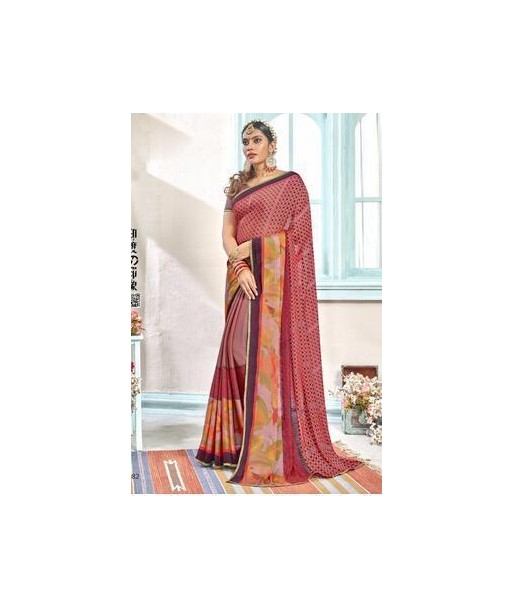 Sari Traditionnel Rouge Livraison rapide