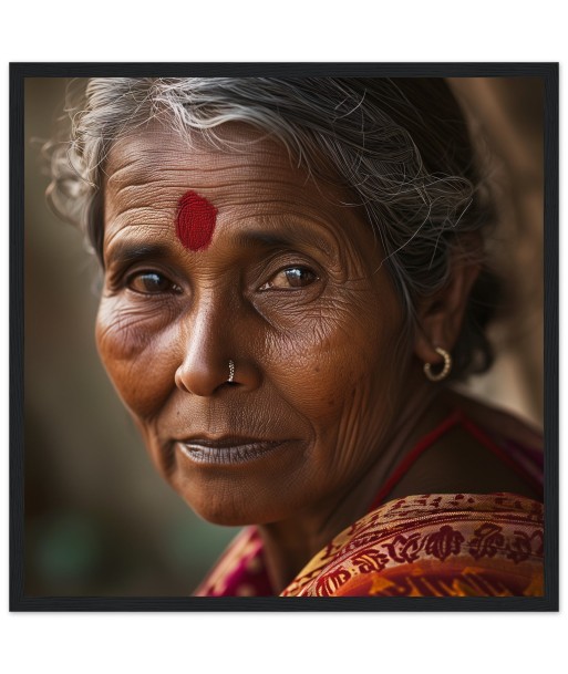 Portrait de Femme Indienne - Sagesse et Élégance offre 