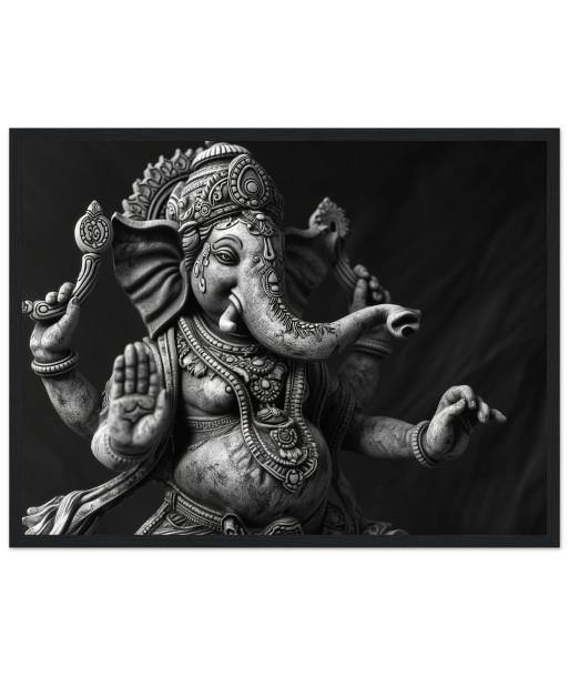 Tableau Artistique de Ganesh en Noir et Blanc - Danse Céleste 2023