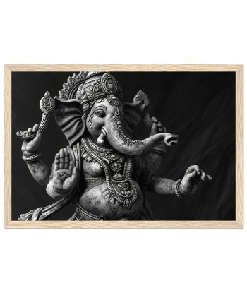 Tableau Artistique de Ganesh en Noir et Blanc - Danse Céleste 2023