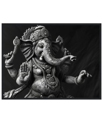 Tableau Artistique de Ganesh en Noir et Blanc - Danse Céleste 2023