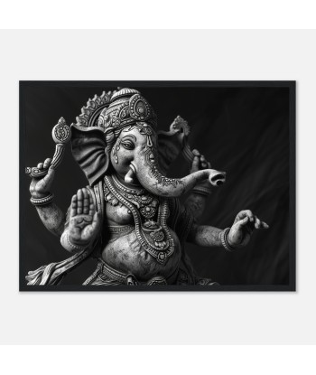 Tableau Artistique de Ganesh en Noir et Blanc - Danse Céleste 2023