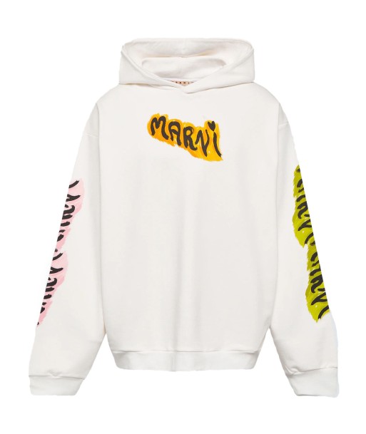 Printed Cotton Jersey Hoodie pas chere