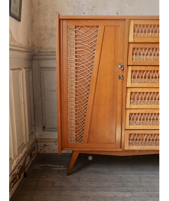 Armoire rotin avec pieds compas Comment ça marche